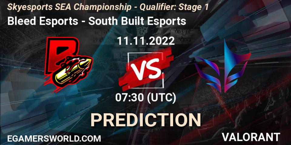 Prognoza Bleed Esports - South Built Esports. 11.11.2022 at 07:30, VALORANT, Skyesports SEA Championship - Qualifier: Stage 1
