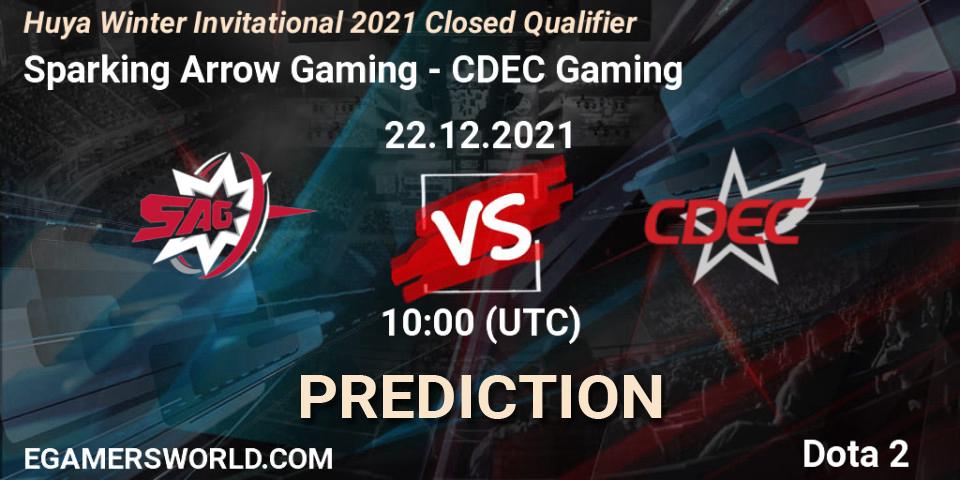 Prognoza Sparking Arrow Gaming - CDEC Gaming. 22.12.2021 at 10:10, Dota 2, Huya Winter Invitational 2021 Closed Qualifier