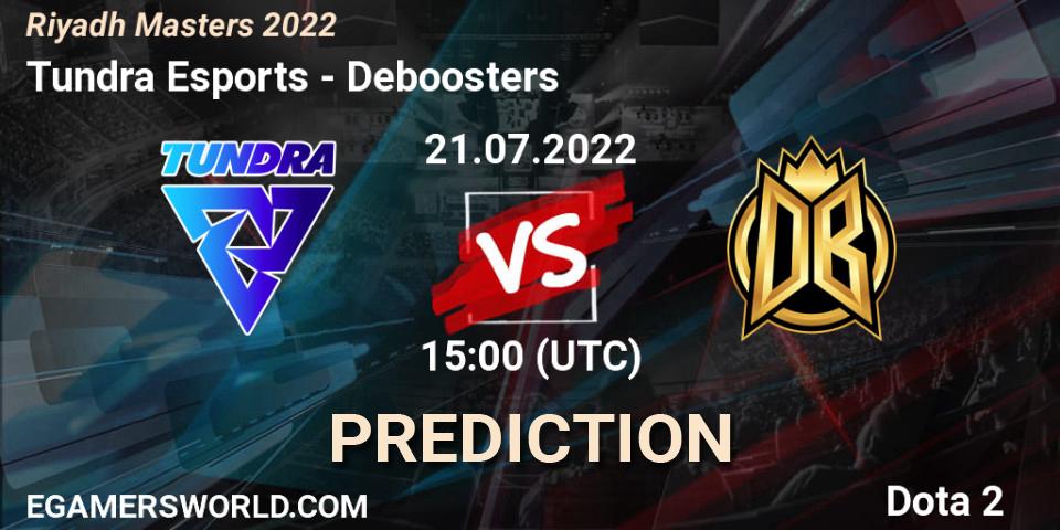 Prognoza Tundra Esports - Deboosters. 21.07.2022 at 15:08, Dota 2, Riyadh Masters 2022