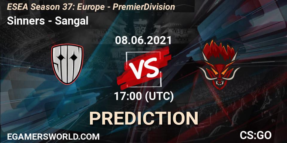 Prognoza Sinners - Sangal. 08.06.2021 at 17:00, Counter-Strike (CS2), ESEA Season 37: Europe - Premier Division