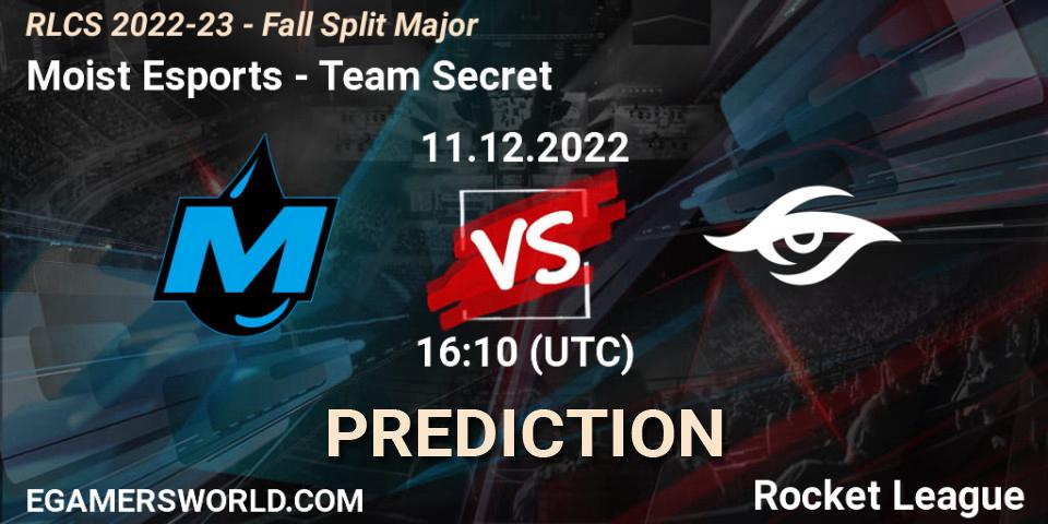 Prognoza Moist Esports - Team Secret. 11.12.2022 at 16:20, Rocket League, RLCS 2022-23 - Fall Split Major