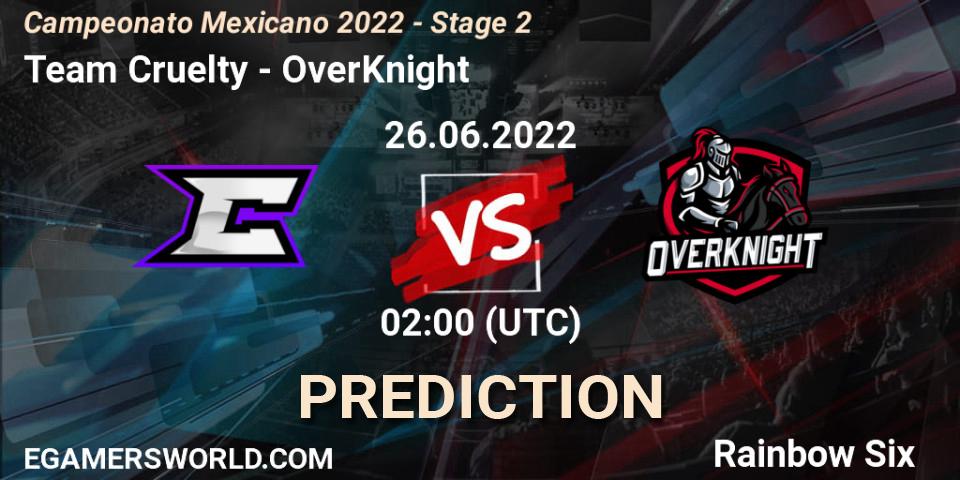 Prognoza Team Cruelty - OverKnight. 26.06.2022 at 02:00, Rainbow Six, Campeonato Mexicano 2022 - Stage 2