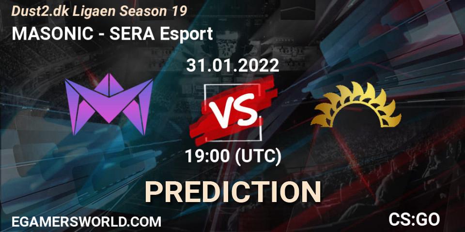Prognoza MASONIC - SERA Esport. 02.02.2022 at 21:00, Counter-Strike (CS2), Dust2.dk Ligaen Season 19