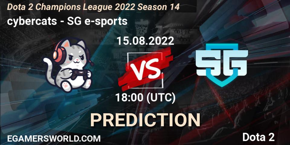 Prognoza cybercats - SG e-sports. 15.08.2022 at 18:01, Dota 2, Dota 2 Champions League 2022 Season 14