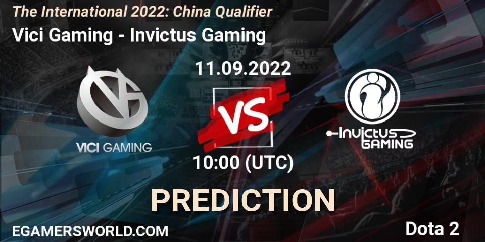 Prognoza Vici Gaming - Invictus Gaming. 11.09.22, Dota 2, The International 2022: China Qualifier