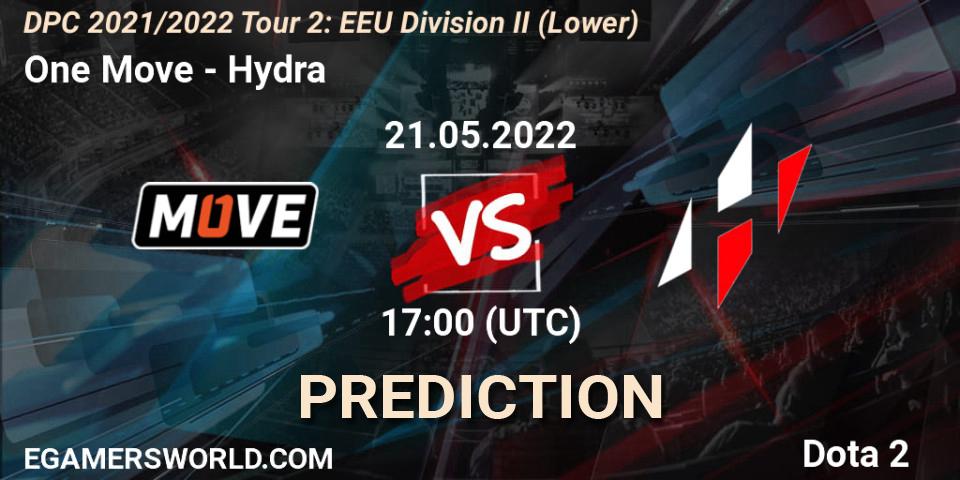 Prognoza One Move - Hydra. 21.05.2022 at 17:00, Dota 2, DPC 2021/2022 Tour 2: EEU Division II (Lower)