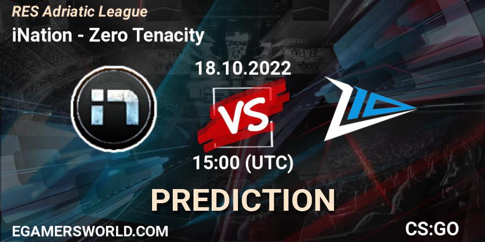 Prognoza iNation - Zero Tenacity. 18.10.2022 at 15:00, Counter-Strike (CS2), RES Adriatic League