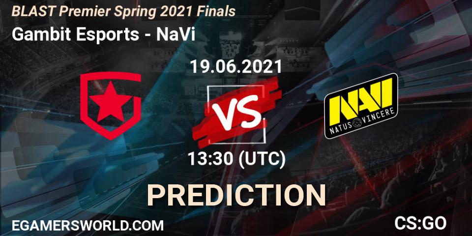 Prognoza Gambit Esports - NaVi. 19.06.2021 at 13:30, Counter-Strike (CS2), BLAST Premier Spring 2021 Finals