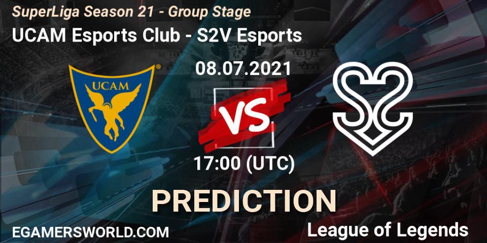 Prognoza UCAM Esports Club - S2V Esports. 08.07.2021 at 17:00, LoL, SuperLiga Season 21 - Group Stage 