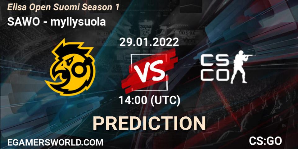 Prognoza SAWO - myllysuola. 29.01.2022 at 14:00, Counter-Strike (CS2), Elisa Open Suomi Season 1