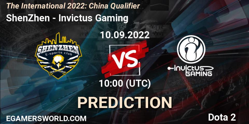 Prognoza ShenZhen - Invictus Gaming. 10.09.2022 at 07:55, Dota 2, The International 2022: China Qualifier