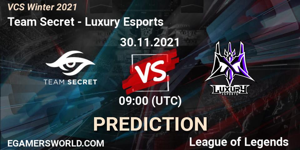 Prognoza Team Secret - Luxury Esports. 30.11.2021 at 09:00, LoL, VCS Winter 2021