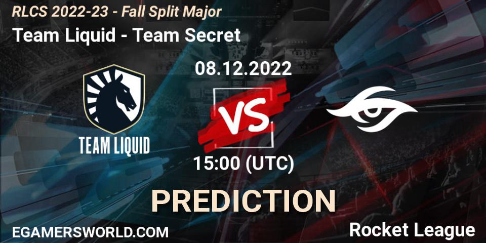 Prognoza Team Liquid - Team Secret. 08.12.2022 at 14:15, Rocket League, RLCS 2022-23 - Fall Split Major