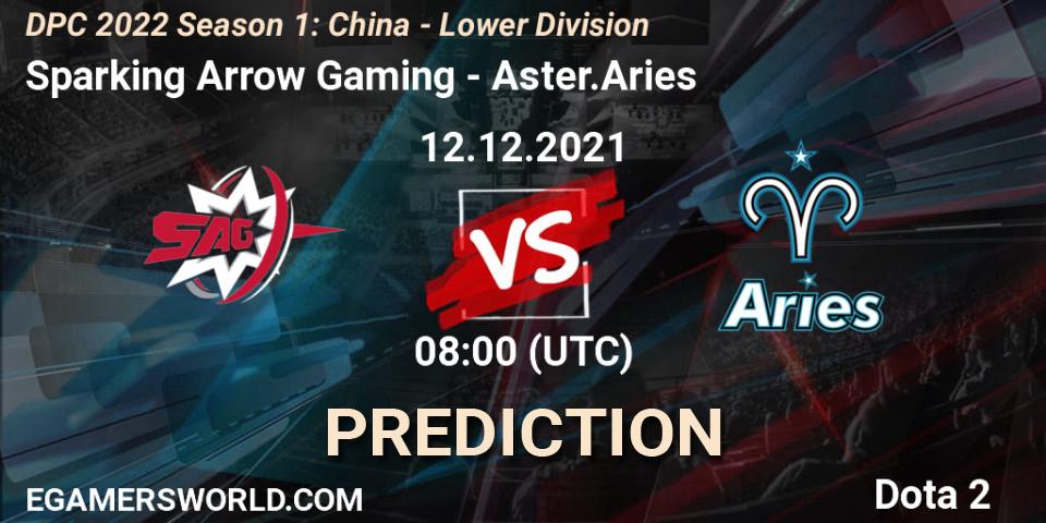 Prognoza Sparking Arrow Gaming - Aster.Aries. 12.12.2021 at 07:55, Dota 2, DPC 2022 Season 1: China - Lower Division
