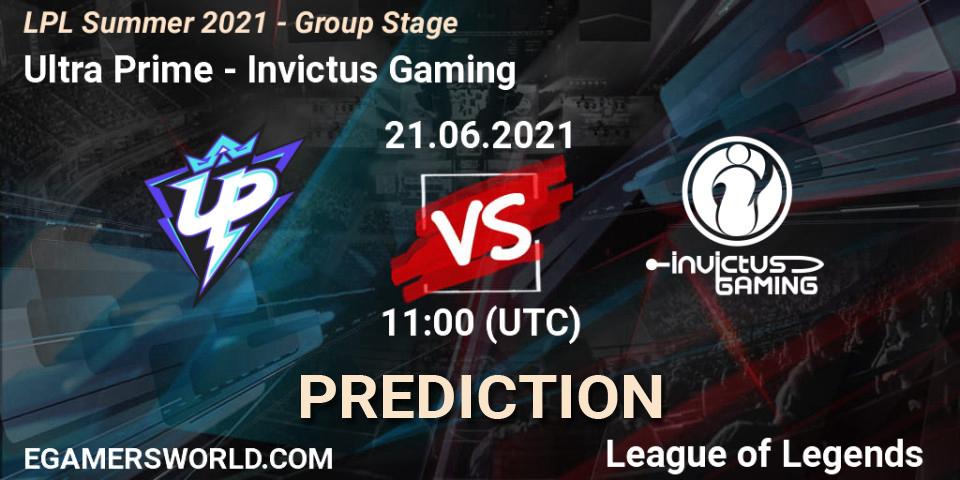 Prognoza Ultra Prime - Invictus Gaming. 21.06.2021 at 11:00, LoL, LPL Summer 2021 - Group Stage