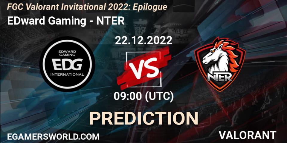 Prognoza EDward Gaming - NTER. 22.12.2022 at 09:00, VALORANT, FGC Valorant Invitational 2022: Epilogue