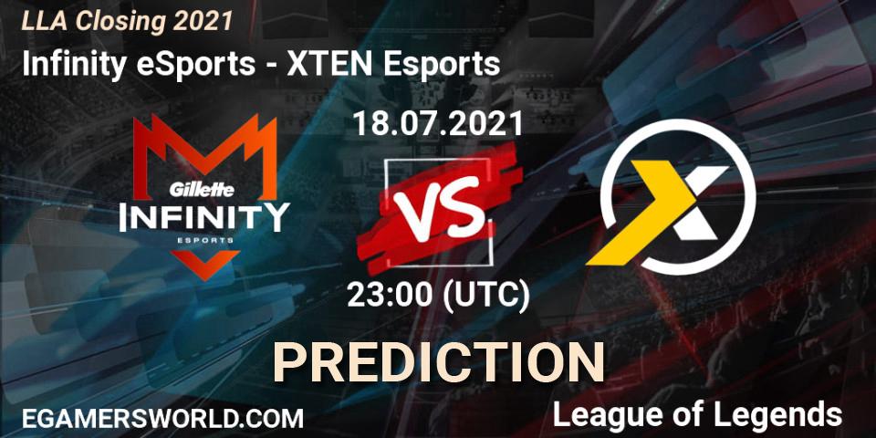 Prognoza Infinity eSports - XTEN Esports. 18.07.2021 at 23:00, LoL, LLA Closing 2021