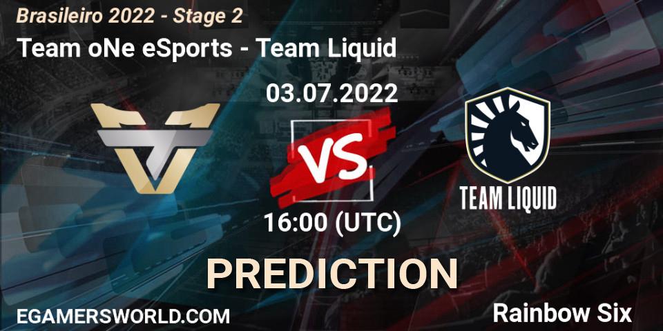 Prognoza Team oNe eSports - Team Liquid. 03.07.2022 at 16:00, Rainbow Six, Brasileirão 2022 - Stage 2