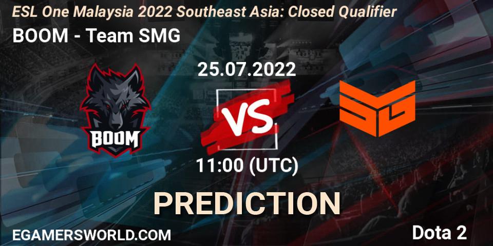 Prognoza BOOM - Team SMG. 25.07.2022 at 09:02, Dota 2, ESL One Malaysia 2022 Southeast Asia: Closed Qualifier