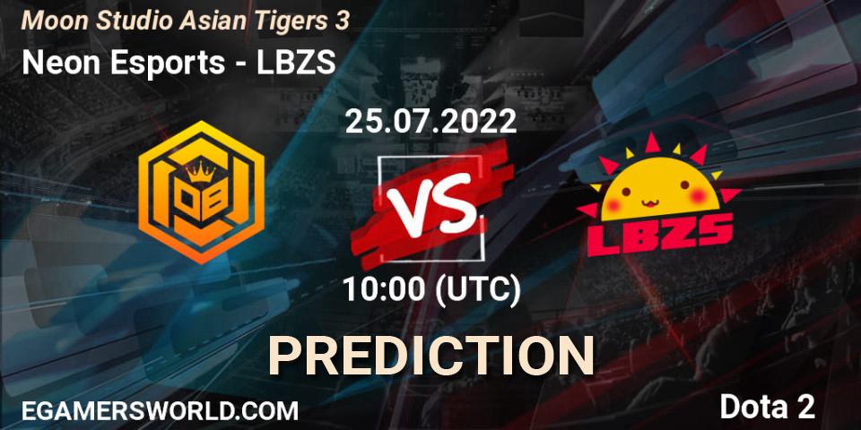 Prognoza Neon Esports - LBZS. 25.07.2022 at 10:11, Dota 2, Moon Studio Asian Tigers 3