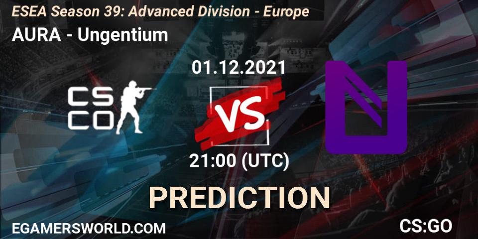 Prognoza AURA - Ungentium. 01.12.21, CS2 (CS:GO), ESEA Season 39: Advanced Division - Europe