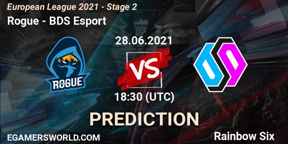 Prognoza Rogue - BDS Esport. 28.06.2021 at 18:30, Rainbow Six, European League 2021 - Stage 2