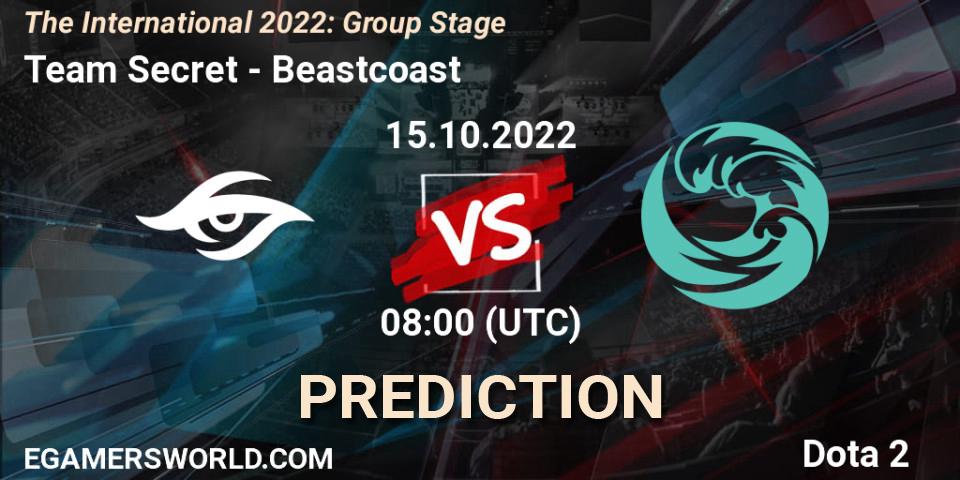 Prognoza Team Secret - Beastcoast. 15.10.2022 at 09:22, Dota 2, The International 2022: Group Stage