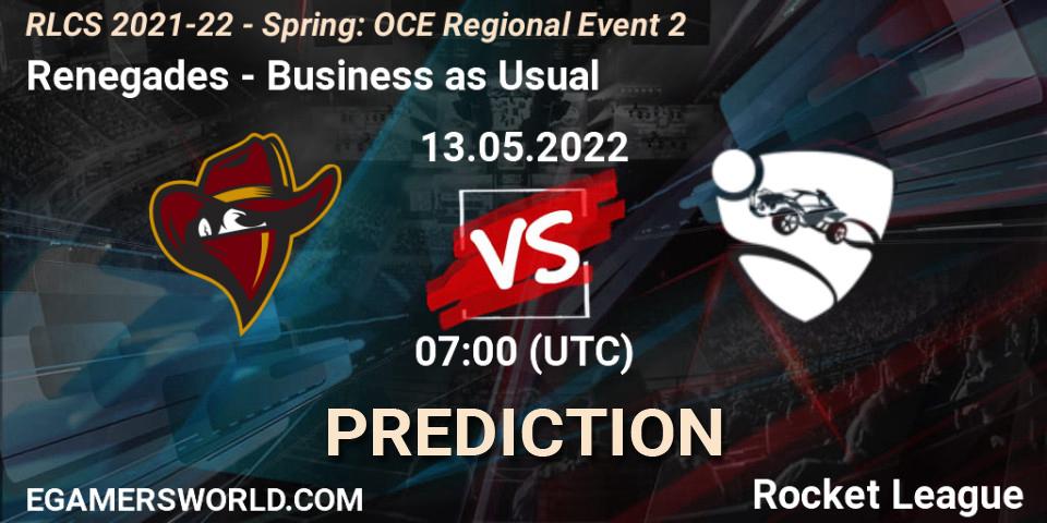 Prognoza Renegades - Business as Usual. 13.05.22, Rocket League, RLCS 2021-22 - Spring: OCE Regional Event 2