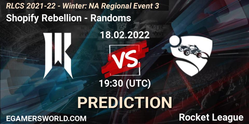 Prognoza Shopify Rebellion - Randoms. 18.02.2022 at 19:30, Rocket League, RLCS 2021-22 - Winter: NA Regional Event 3