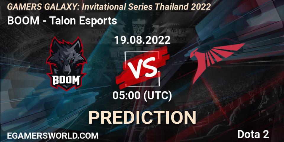 Prognoza BOOM - Talon Esports. 19.08.2022 at 05:45, Dota 2, GAMERS GALAXY: Invitational Series Thailand 2022