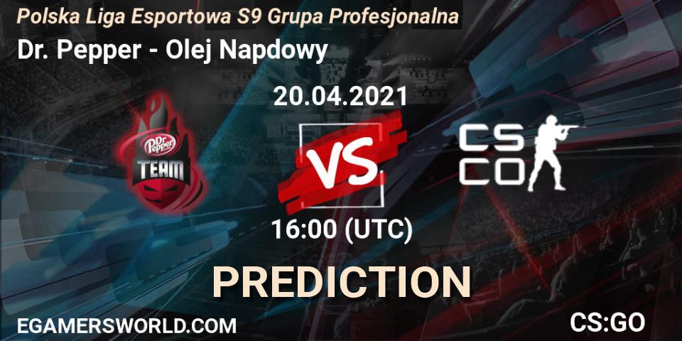 Prognoza Dr. Pepper - Olej Napędowy. 20.04.2021 at 15:15, Counter-Strike (CS2), Polska Liga Esportowa S9 Grupa Profesjonalna