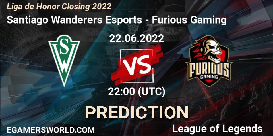 Prognoza Santiago Wanderers Esports - Furious Gaming. 22.06.2022 at 22:00, LoL, Liga de Honor Closing 2022