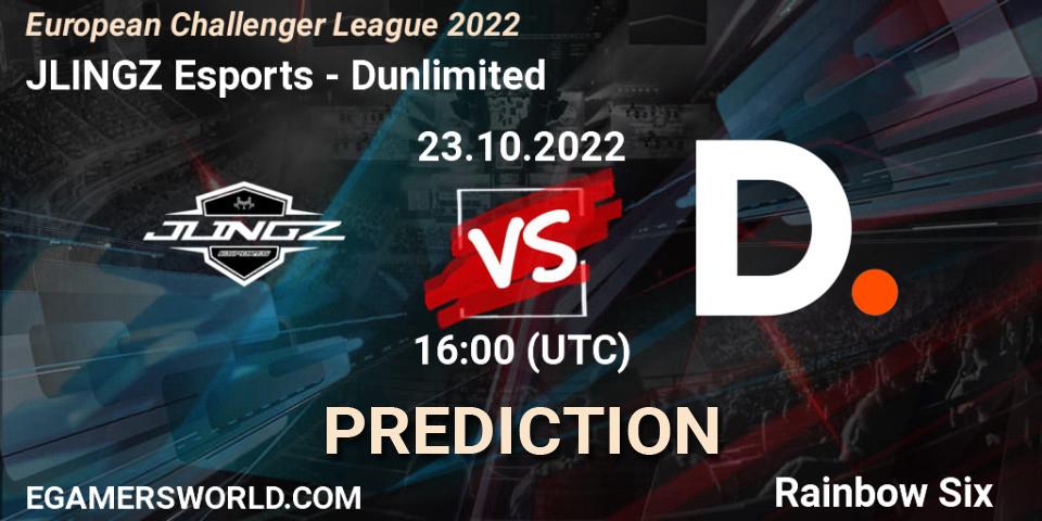 Prognoza JLINGZ Esports - Dunlimited. 23.10.2022 at 16:00, Rainbow Six, European Challenger League 2022