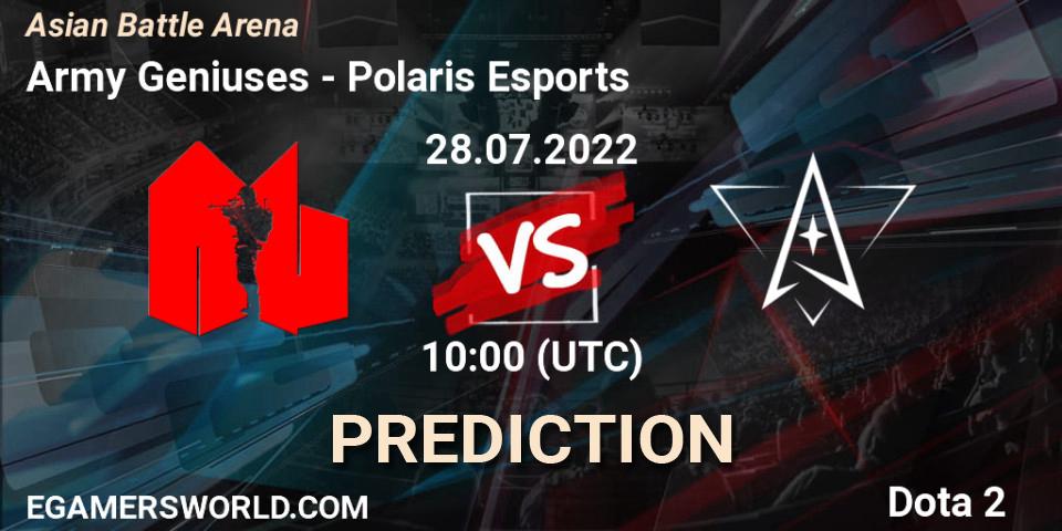 Prognoza Army Geniuses - Polaris Esports. 28.07.22, Dota 2, Asian Battle Arena