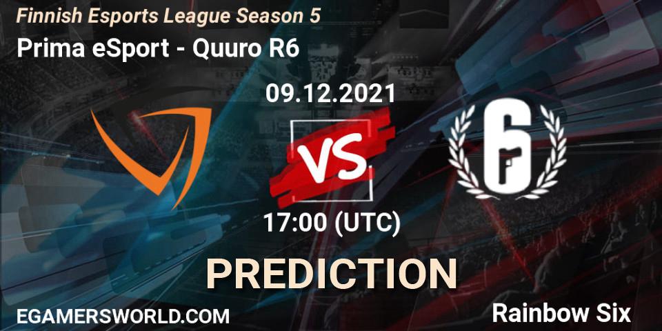 Prognoza Prima eSport - Quuro R6. 09.12.2021 at 17:00, Rainbow Six, Finnish Esports League Season 5