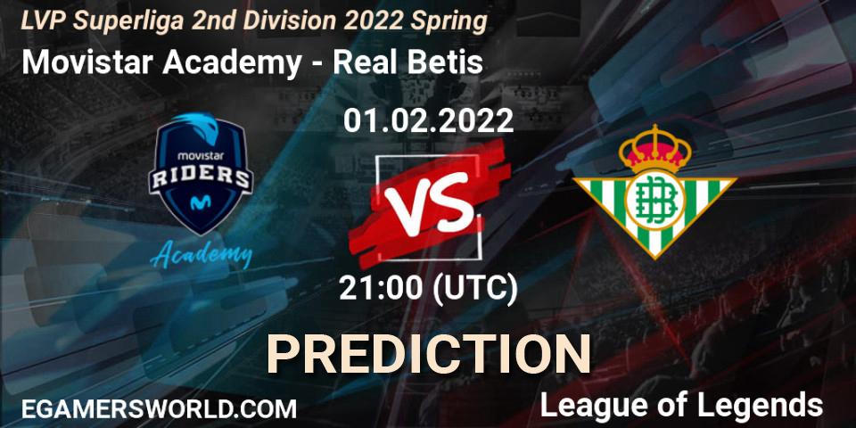 Prognoza Movistar Academy - Real Betis. 01.02.2022 at 17:00, LoL, LVP Superliga 2nd Division 2022 Spring