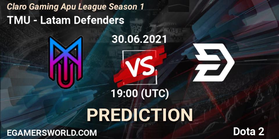Prognoza TMU - Latam Defenders. 30.06.2021 at 19:10, Dota 2, Claro Gaming Apu League Season 1
