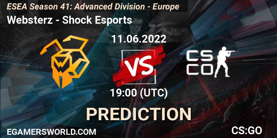 Prognoza Websterz - Shock Esports. 11.06.2022 at 19:00, Counter-Strike (CS2), ESEA Season 41: Advanced Division - Europe