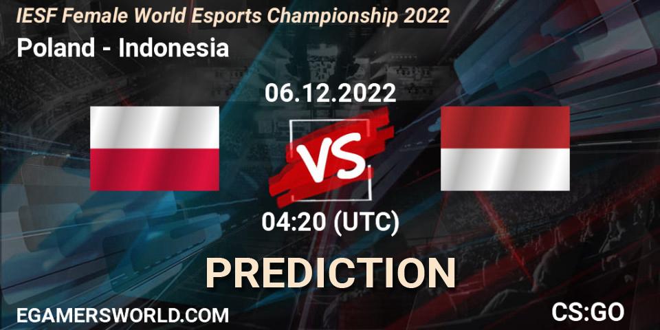 Prognoza Poland - Indonesia. 06.12.2022 at 03:30, Counter-Strike (CS2), IESF Female World Esports Championship 2022