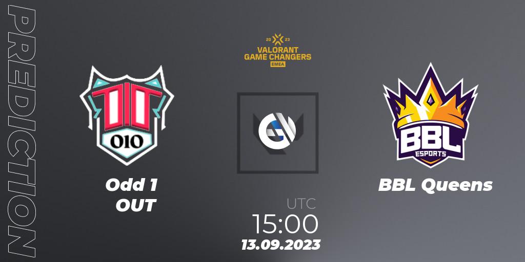Prognoza Odd 1 OUT - BBL Queens. 13.09.2023 at 18:00, VALORANT, VCT 2023: Game Changers EMEA Stage 3 - Group Stage