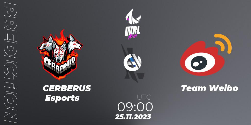 Prognoza CERBERUS Esports - Team Weibo. 25.11.2023 at 09:00, Wild Rift, WRL Asia 2023 - Season 2 - Regular Season