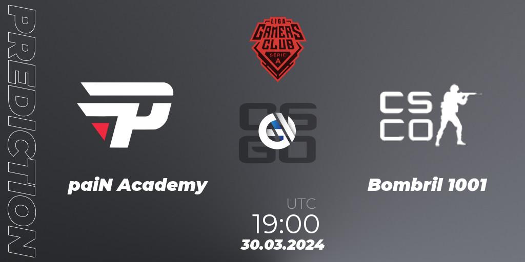 Prognoza paiN Academy - Bombril 1001. 30.03.24, CS2 (CS:GO), Gamers Club Liga Série A: March 2024
