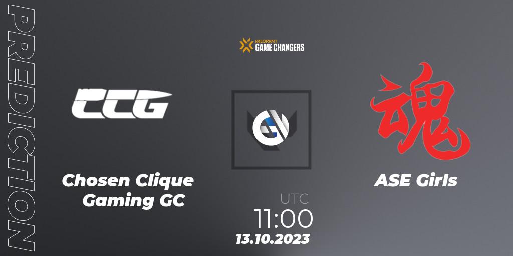 Prognoza Chosen Clique Gaming GC - ASE Girls. 13.10.2023 at 11:00, VALORANT, VALORANT Champions Tour 2023: Game Changers China Qualifier