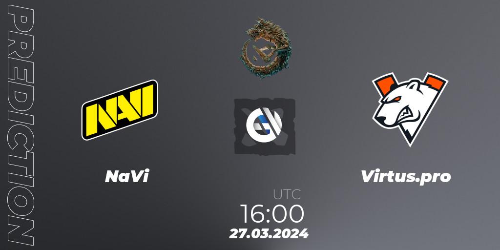 Prognoza NaVi - Virtus.pro. 27.03.24, Dota 2, PGL Wallachia Season 1: Eastern Europe Closed Qualifier