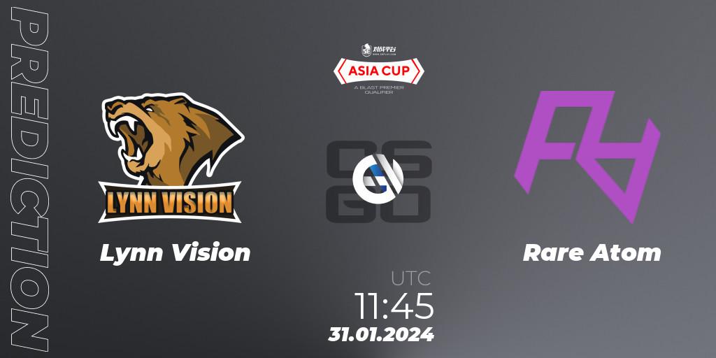 Prognoza Lynn Vision - Rare Atom. 31.01.24, CS2 (CS:GO), 5E Arena Asia Cup Spring 2024 - BLAST Premier Qualifier
