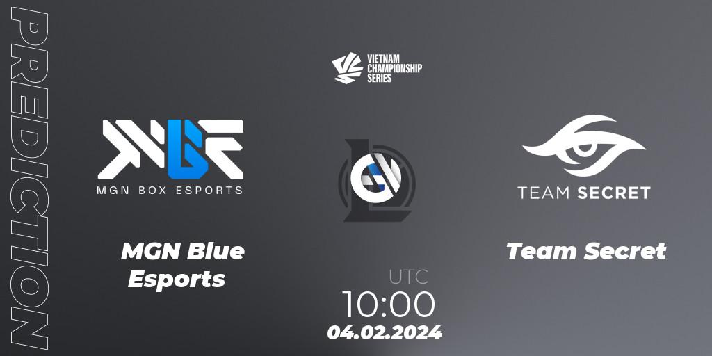 Prognoza MGN Blue Esports - Team Secret. 04.02.2024 at 10:00, LoL, VCS Dawn 2024 - Group Stage