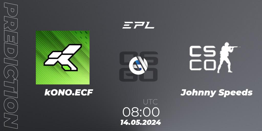 Prognoza kONO.ECF - Johnny Speeds. 14.05.2024 at 08:30, Counter-Strike (CS2), European Pro League Season 17: Division 2