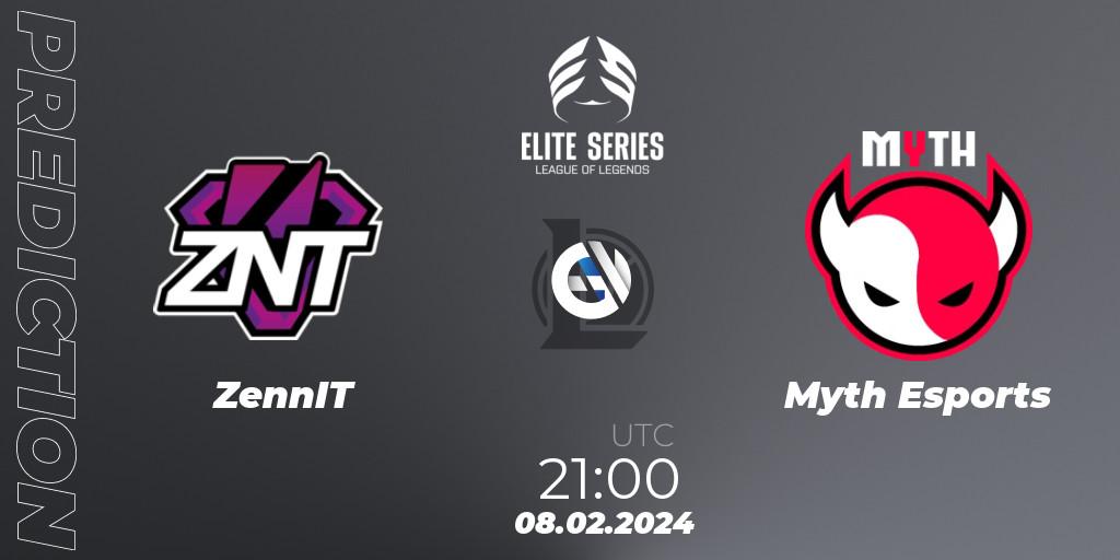 Prognoza ZennIT - Myth Esports. 08.02.2024 at 21:00, LoL, Elite Series Spring 2024
