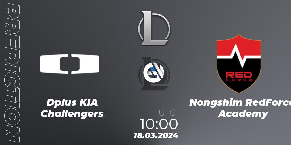 Prognoza Dplus KIA Challengers - Nongshim RedForce Academy. 18.03.24, LoL, LCK Challengers League 2024 Spring - Group Stage