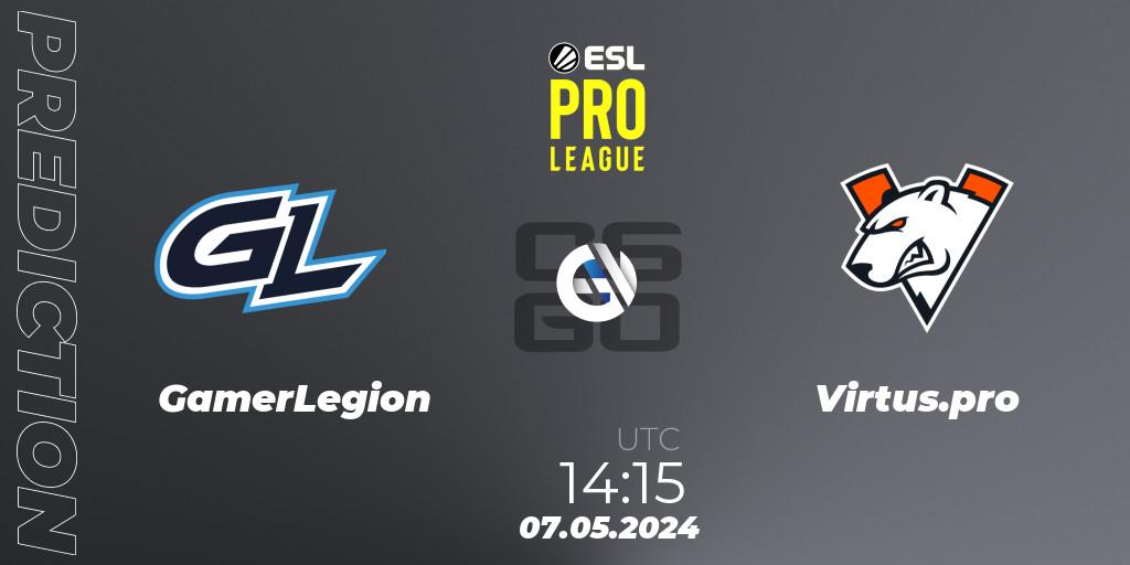 Prognoza GamerLegion - Virtus.pro. 07.05.24, CS2 (CS:GO), ESL Pro League Season 19